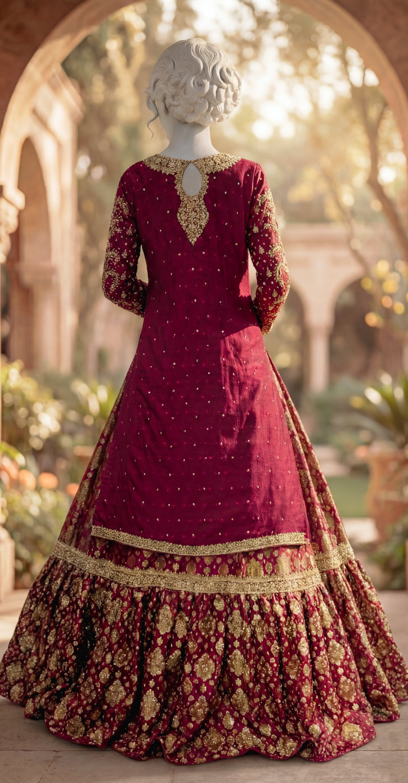 Banafshaan | 3 Piece | Stitched | Red