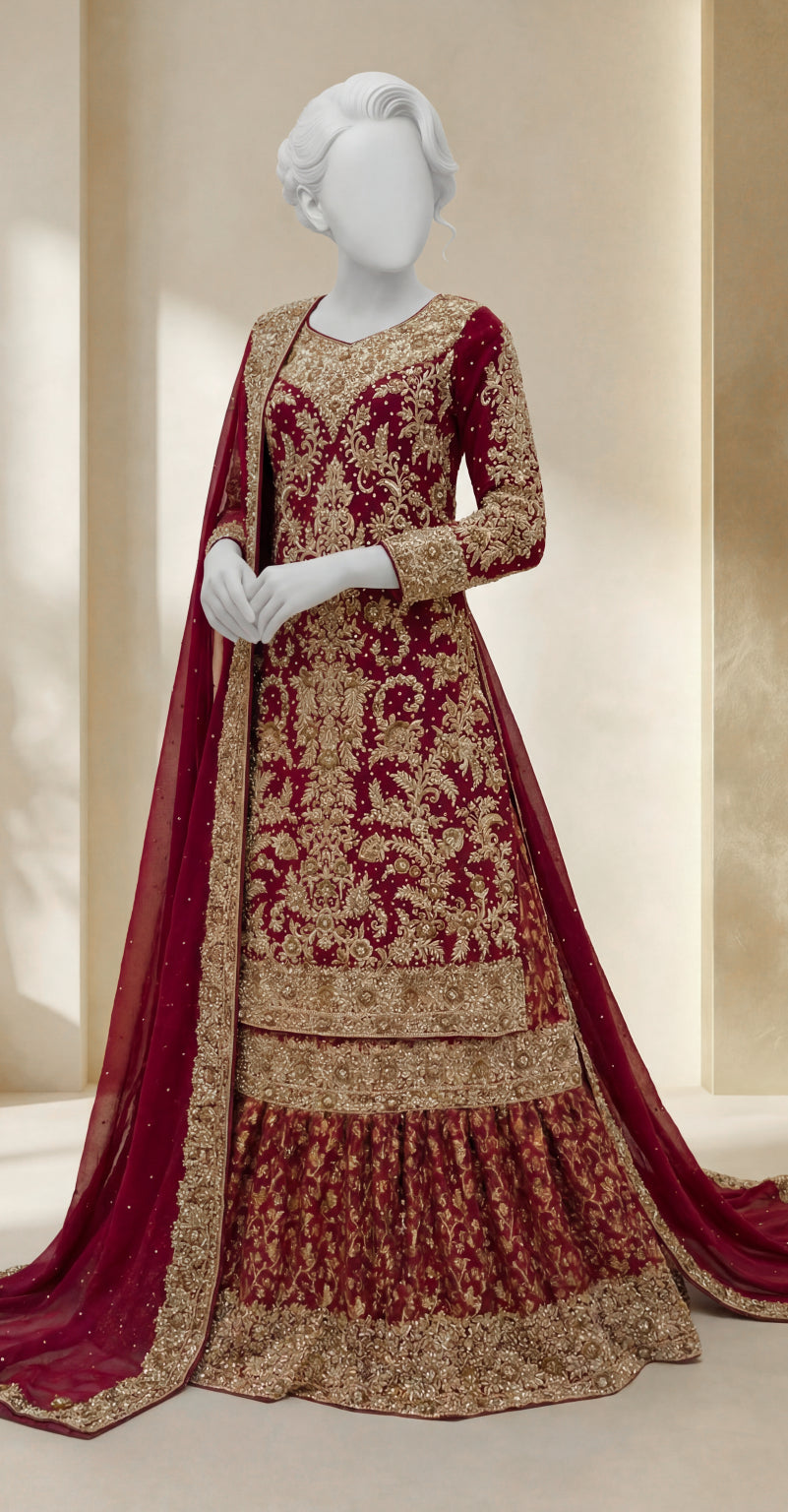 Asmaira | Farshi Lehenga | Red