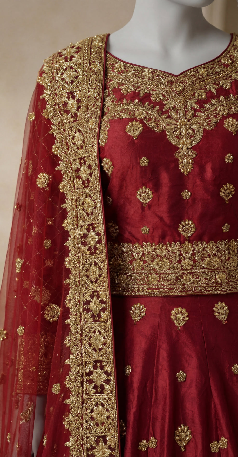 Ushna | Lehenga | Red