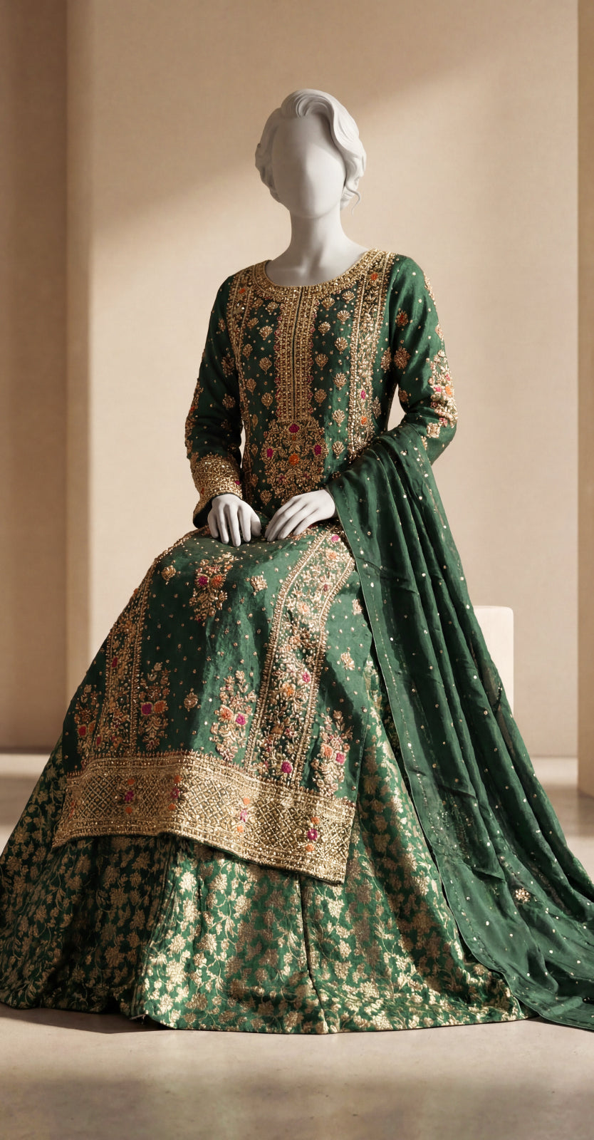 Bahaar | 3 Piece | Stitched | Green