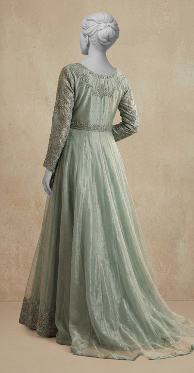 Fariha | Maxi | Stitched | Turquoise Green