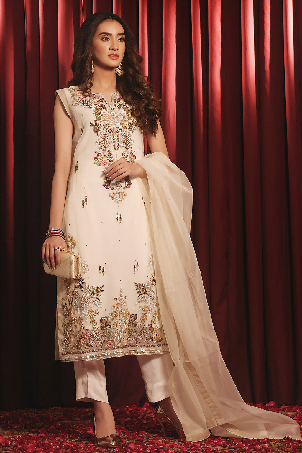 Arzoo Festive Collection Bazzaz By Highway Fashion Ivory Zeeba